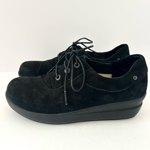Wolky Shoes - WOLKY Comfort Lace Up Walking Shoe Suede Oxford Support  Black Size EU 37 Size 6